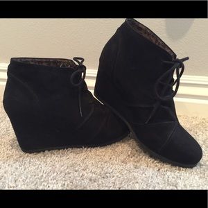 Black Heel Wedge Booties